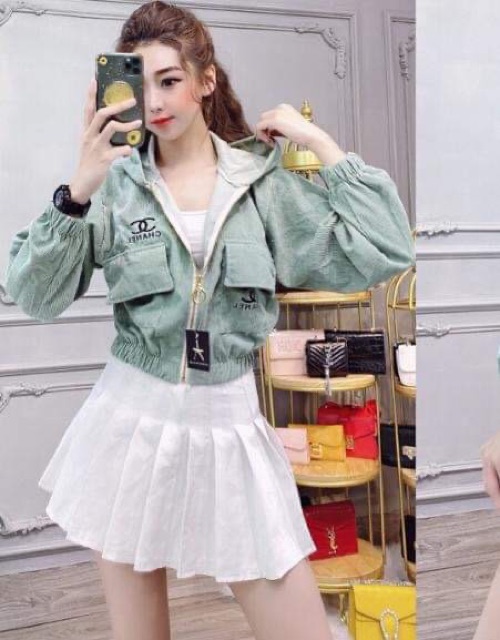 [Mã WASTMAY giảm 15% tối đa 30K đơn 150K] Áo khoác bomber kaki nhung tăm kéo khoá mũ | BigBuy360 - bigbuy360.vn