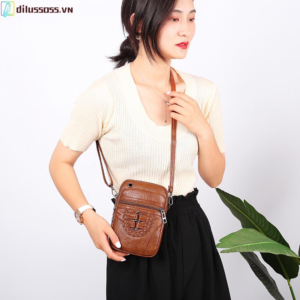 Túi Đeo Chéo Da Pu Nhiều Ngăn Thời Trang Cho Nữ