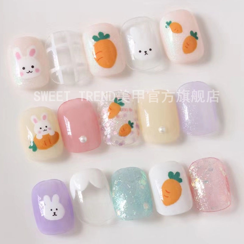 Miếng dán trang trí móng tay nghệ thuật STZPRONAIL gấu/ thỏ hoạt hình đáng yêu xinh xắn