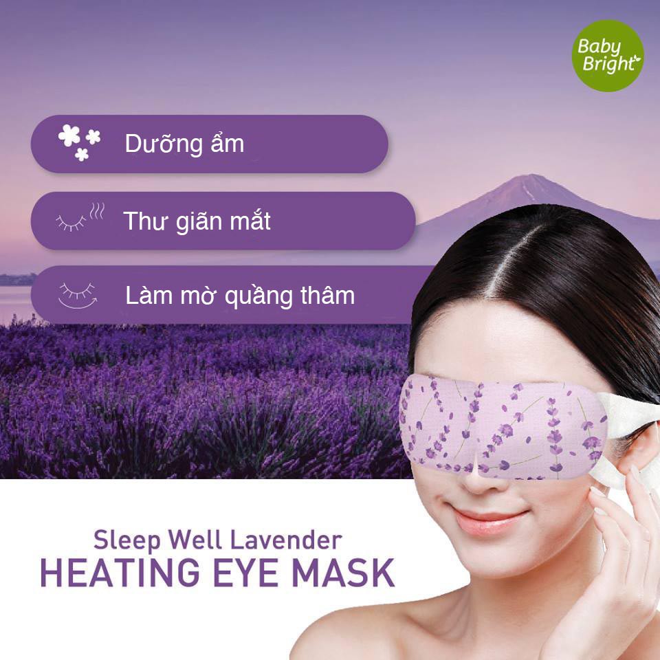 Mặt Nạ Tạo Nhiệt Giảm Quầng Thâm Và Bọng Mắt Baby Bright Sleep Well Lavender Heating Eye Mask