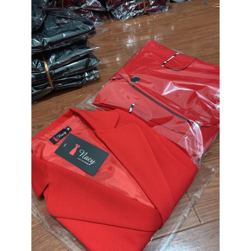 Áo vest nữ hai lớp. Áo vest công sở tay lỡ dáng ngắn chất vải mềm mại có túi thật hai bên | BigBuy360 - bigbuy360.vn