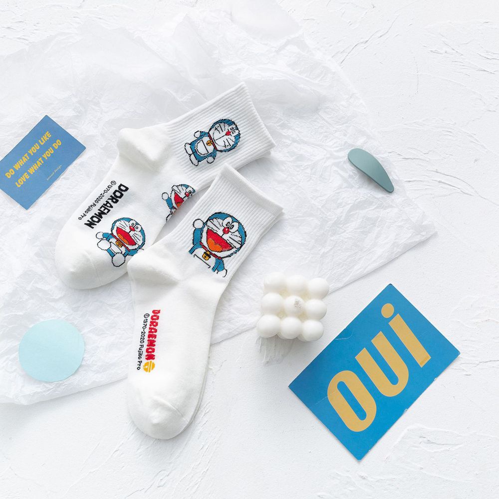 Vớ cotton cổ cao họa tiết hoạt hình anime thời trang phong cách Harajuku Hàn Quốc cho nữ