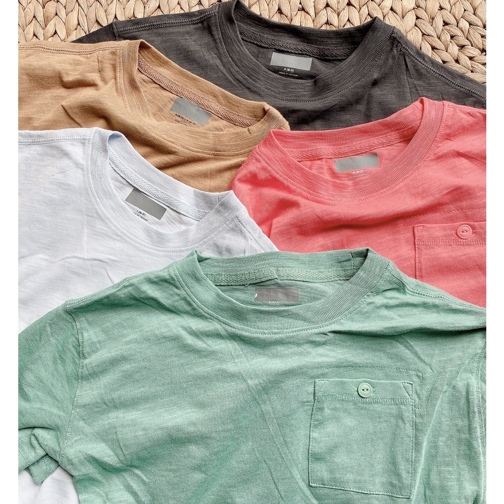 Áo thun Bigbaby bé trai 4-14T, chất liệu thun trơn đơn giản mềm mát cho bé