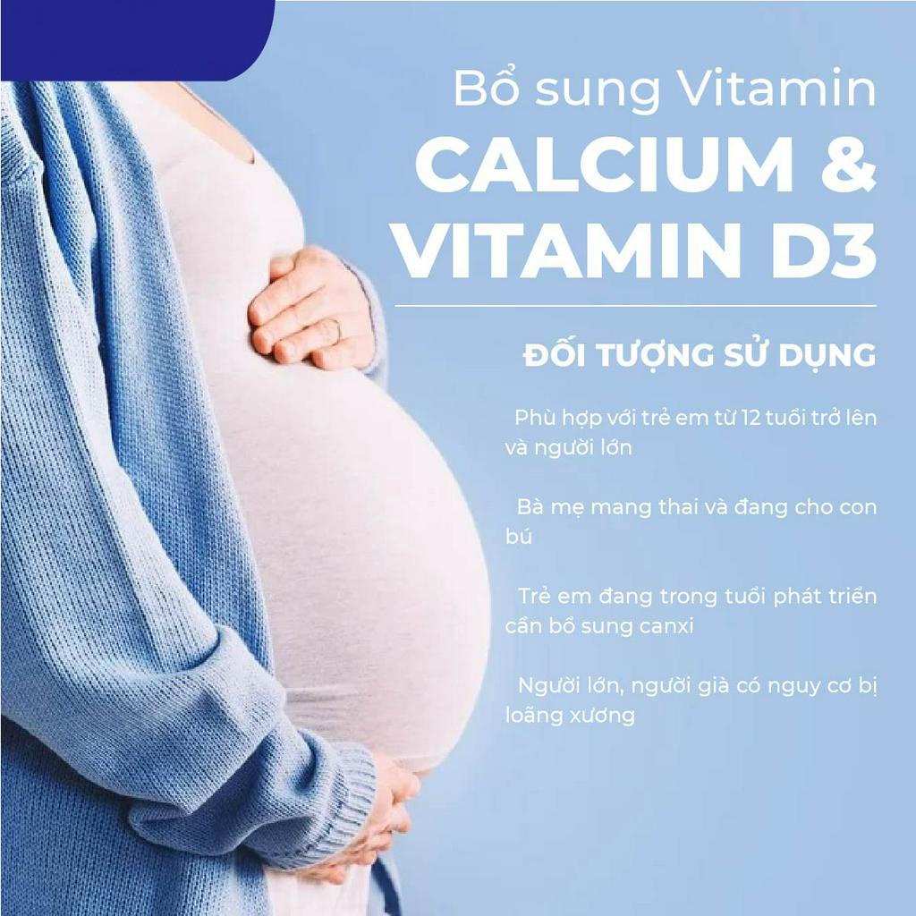 Combo 2 lọ canxi bầu Ostelin Calcium & Vitamin D3 130 viên Úc cho bà bầu hỗ trợ phòng chống còi xương, dị tật