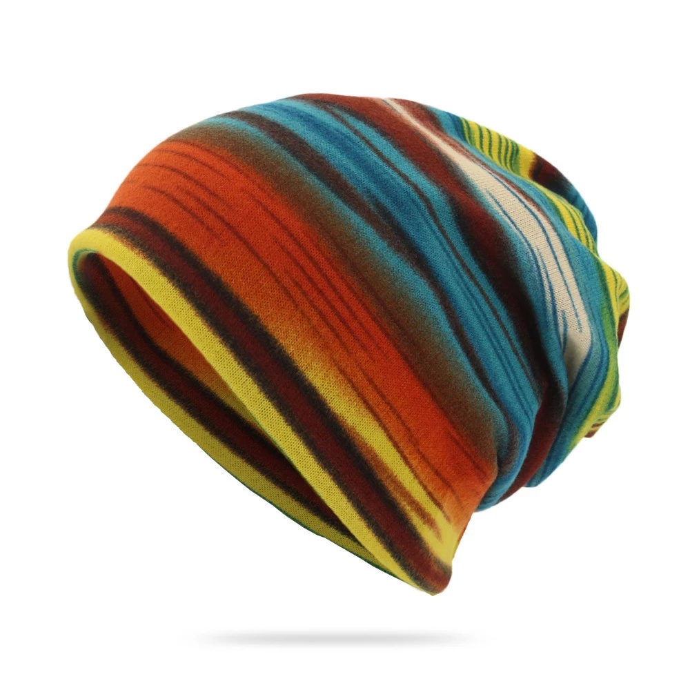 Mũ Beanie Dệt Kim Mỏng Đa Năng Họa Tiết Kẻ Sọc Thời Trang Xuân Hè Mới 2022 Cho Nam