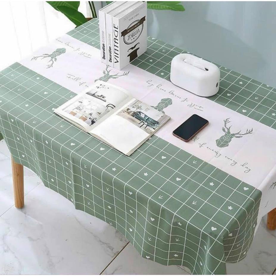 (KT : 137 x 180cm) Khăn trải bàn chống thấm nước nhựa mềm PVC dễ lau sạch không bám bẩn lịch sự trang nhã - HS Shop
