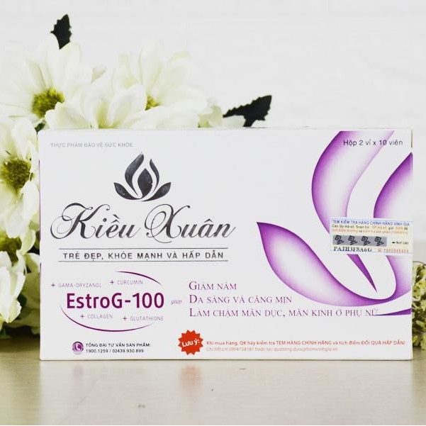 Viên uống Kiều Xuân – Hỗ trợ ngăn ngừa lão hóa, giữ mãi tuổi xuân (Hộp 20 viên)