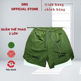 Quần đùi thể thao năm  AVQ01,  quần short tập gym nam 2 lớp  DRS thun lạnh mát mẻ