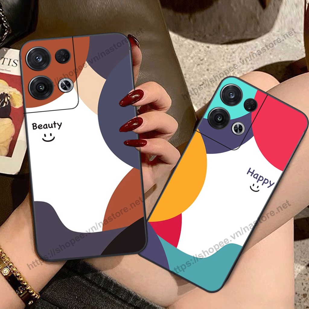 Ốp lưng Oppo Reno 8 4G / Reno 8 5G / Reno 8Z 5G mặt cười, họa tiết caro đơn giản đẹp cute