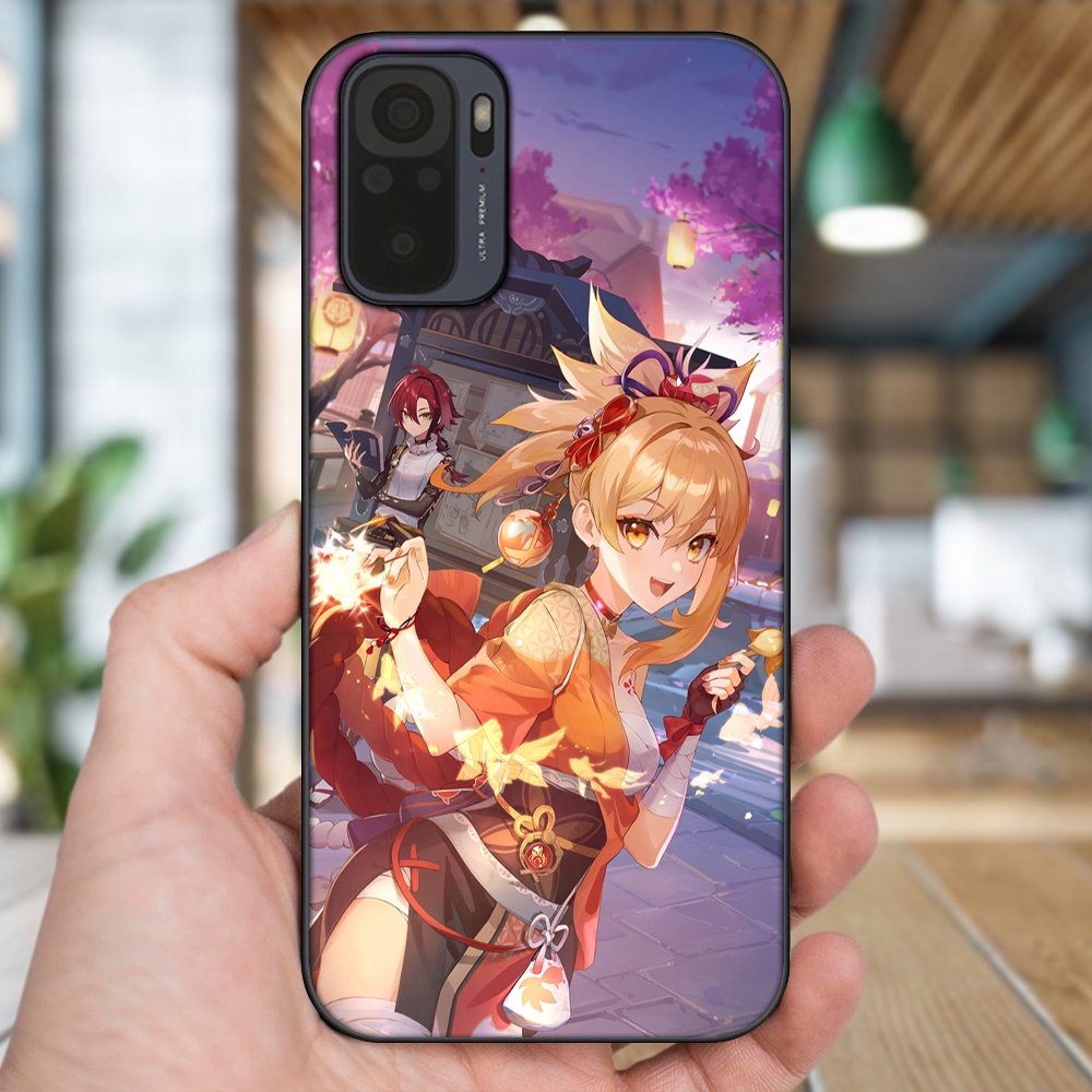 Ốp lưng Xiaomi Redmi Note 10, Note 10s viền đen in hình Yoimiya Genshin Impact