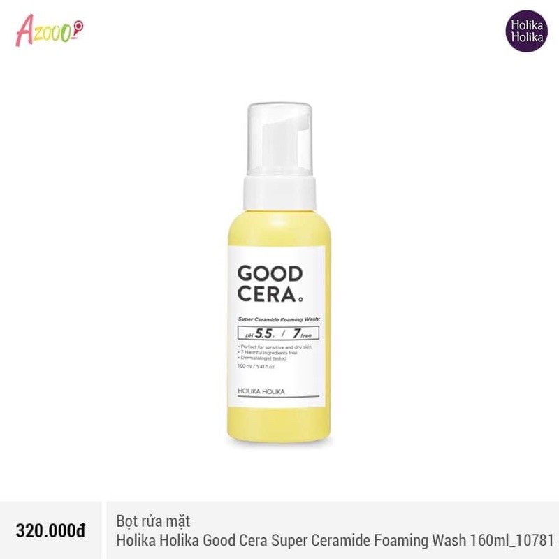 Bọt rửa mặt Holika Holika Good Cera Super Ceramide Foaming Wash 160ml