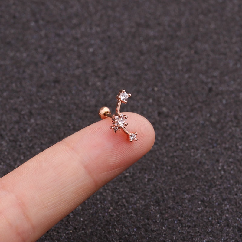 1 Cái Hoa Tai Chốt Xoắn Ốc 20G Dài 6mm Bằng Thép Không Gỉ