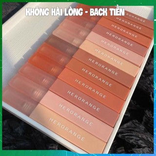 Son Kem Lì Herorange Vuông Vỏ Nhám Pastel Siêu Xinh Dễ Thương Với Những Tone Màu Trầm Mới Lạ Hàng Chuẩn KING DC