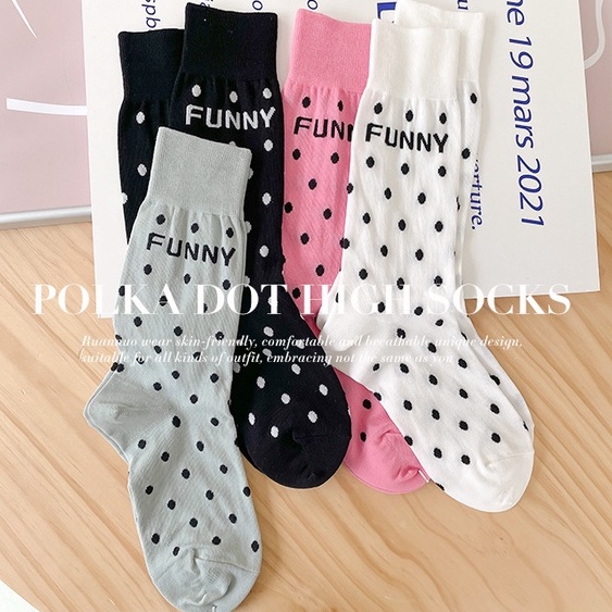 VỚ, TẤT NỮ HENNY RUE HỌA TIẾT FUNNY CHẤM BI HOT MITAOGIRL.