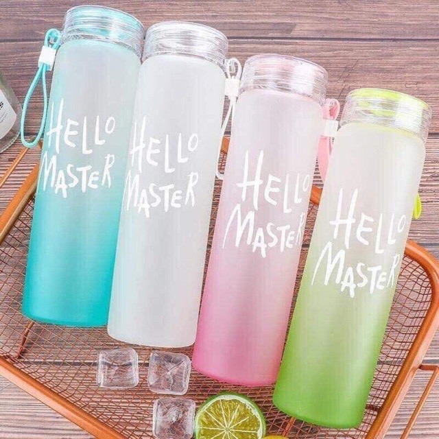 Bình Thủy Tinh Hello Master, Bình nước thủy tinh 450ml - 4 Màu | BigBuy360 - bigbuy360.vn