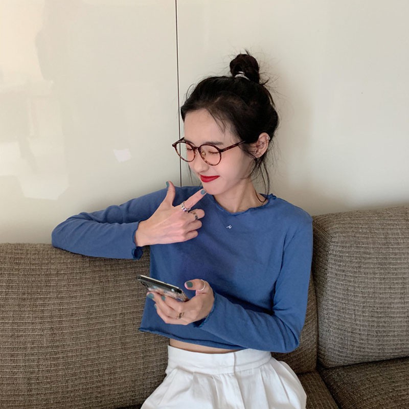 Áo sweater nữ tay dài dáng rộng màu trơn | BigBuy360 - bigbuy360.vn