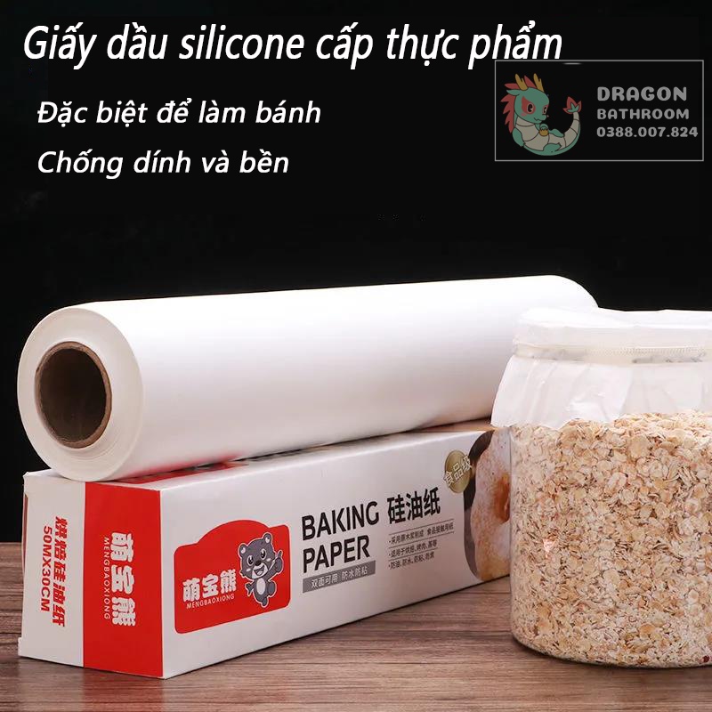 【Hàng Đẹp】Giấy Nến, Giấy Sáp, Lót Nướng Bánh, Lẩu Nướng Hấp Bánh Nướng Thực Ăn Chịu Nhiệt Chống Dính Không Thấm Dầu20x5m