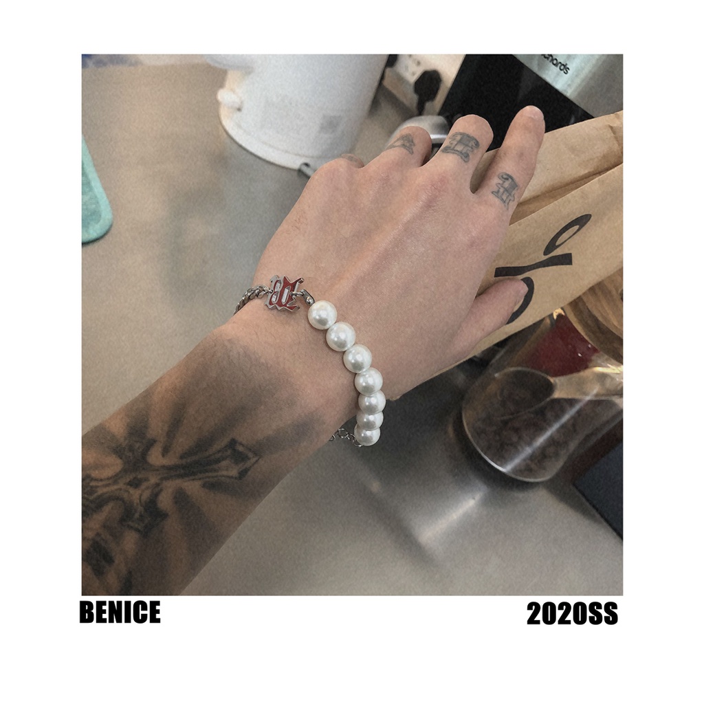 Unisex Choker Bracelet Pendant Long korean hiphop Pearl