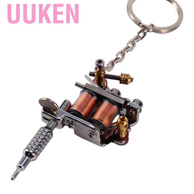 Móc khóa phụ kiện thiết kế hình máy xăm mini chân thực