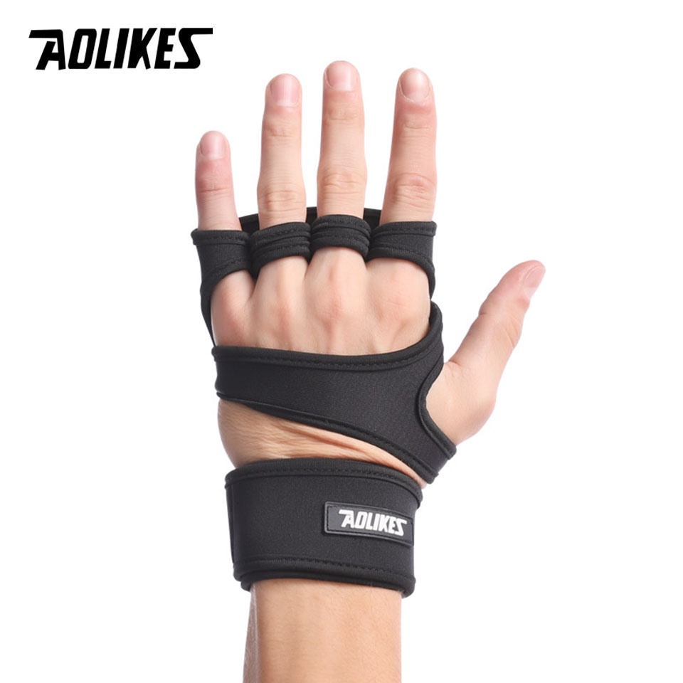 Đôi găng tay Aolikes bảo vệ cổ tay chống trượt phong cách thể thao hỗ trợ nâng tạ thoải mái