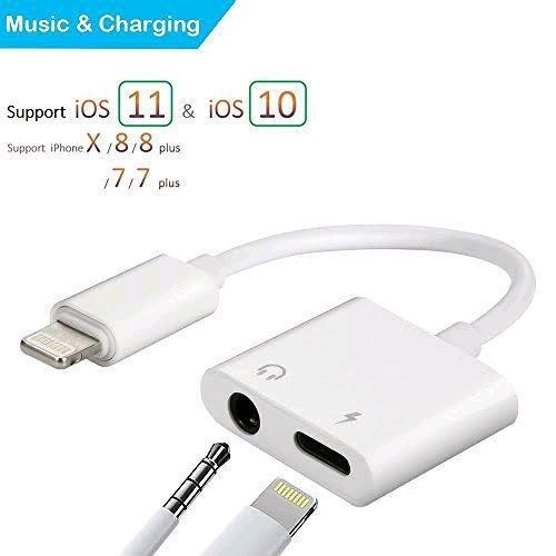 Jack  Chuyển Đổi  Lighting Sang Tai Nghe 3.5mm & Sạc Cho Iphone Không Dùng Bluetooth-Mã J-009