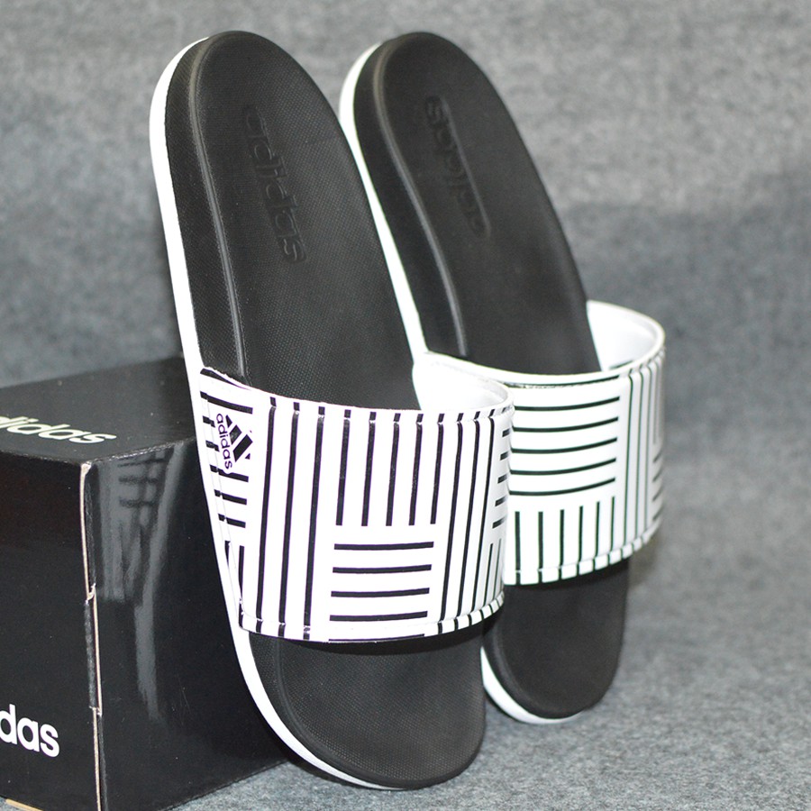 Adidas Cloudfoam Plus Campus Sample 2020 màu đen đế trắng quai đen sọc trắng | BigBuy360 - bigbuy360.vn
