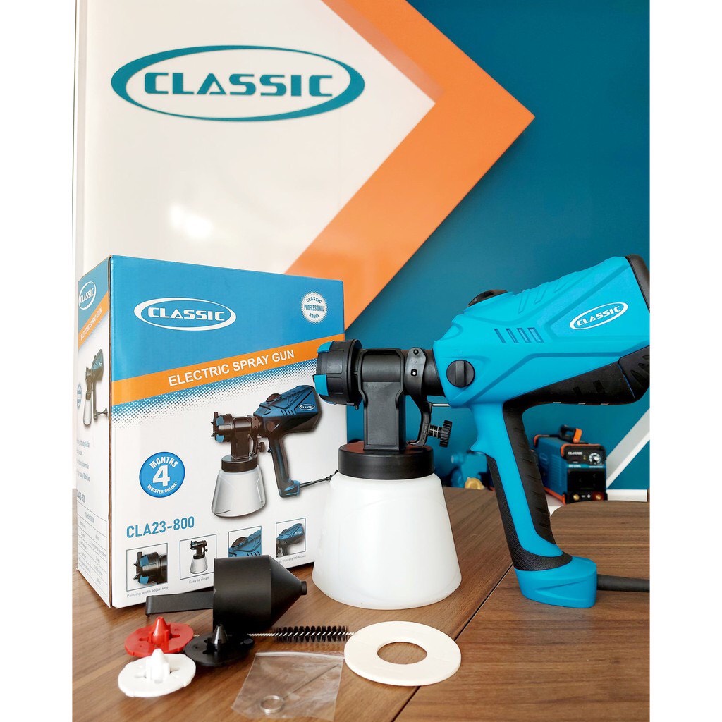Máy Phun sơn Classic CLA- 23-800 TẶNG Kèm đầu phun 1.5mm tới 2.6mm - Hàng chính hãng
