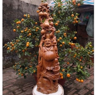Tượng di lặc - gỗ bach xanh - tượng khắc tay thủ công