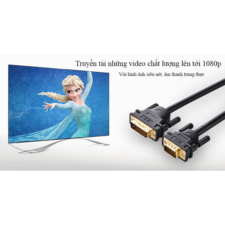 Cáp DVI (24+5) to VGA dài 1.5m Ugreen 11617 (Đen)