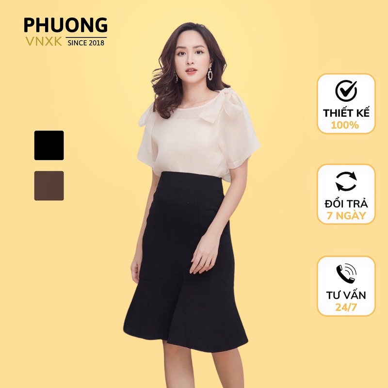 Chân váy đuôi cá_Chân váy công sở chất cotton 2 biên siêu đẹp