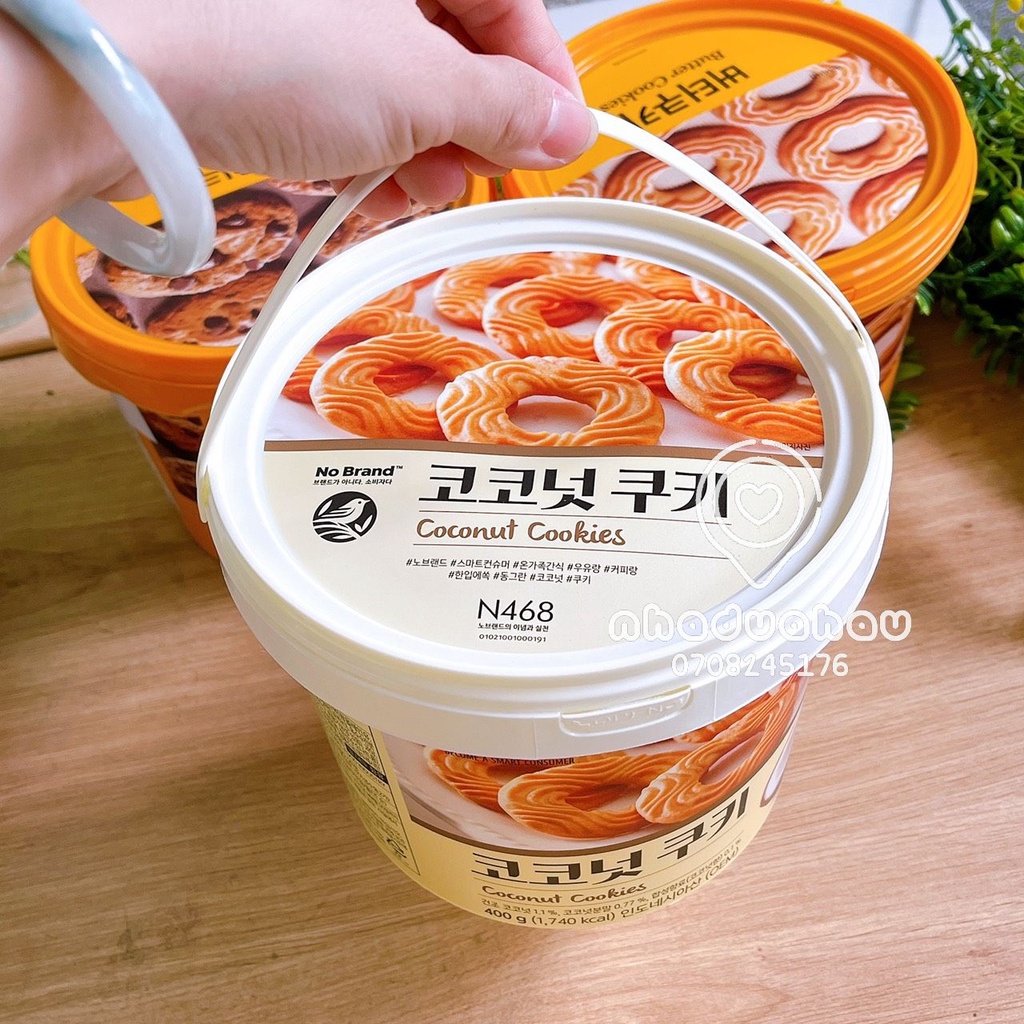 Bánh qui Hàn Quốc 3vị sô cô la chip/ bơ sữa dừa/ bơ truyền thống xô lớn 400g