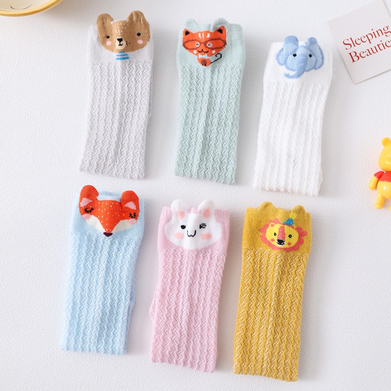 Vớ cotton Lưới Mỏng Họa Tiết Hoạt Hình Dễ Thương Dành Cho Trẻ Em