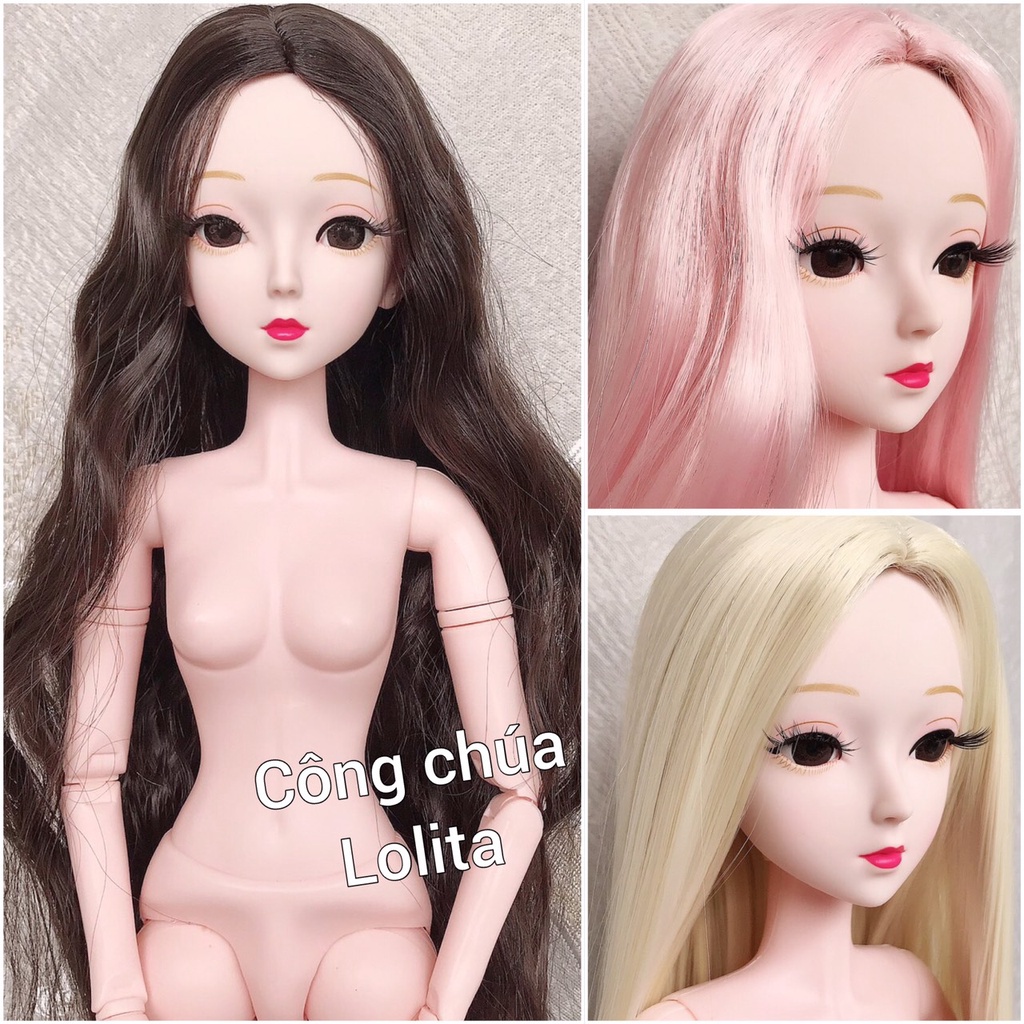 Búp Bê Công Chúa Lolita cao 60cm Đội Tóc Giả Mô Phỏng Búp Bê BJD