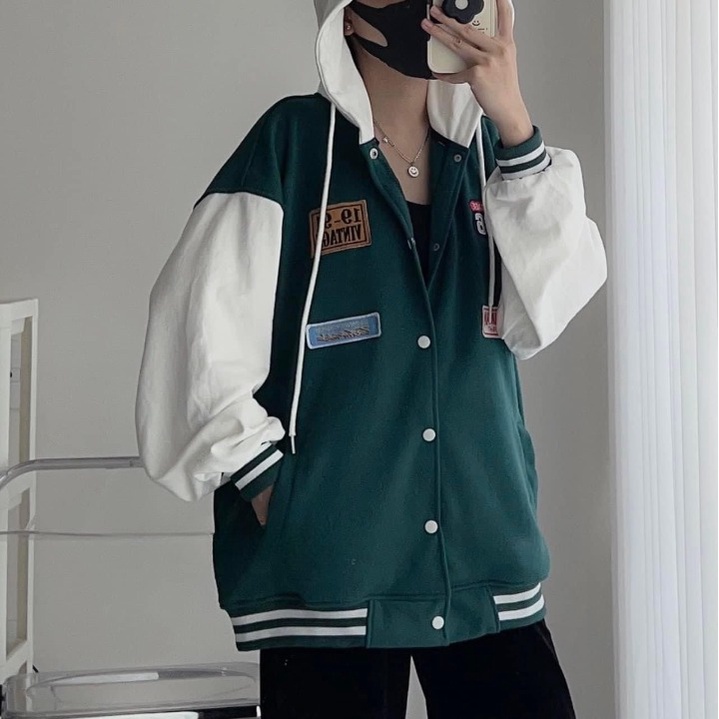 Khoác nỉ dáng bomber in số 96