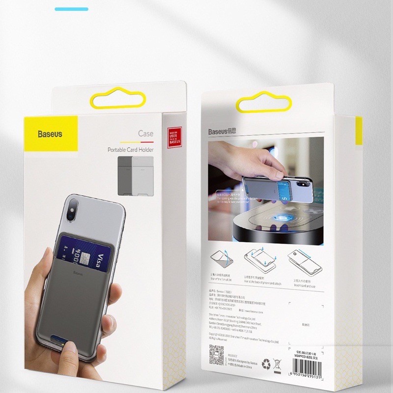 Baseus Case Đựng Thẻ Siêu Mỏng Gắn Lưng Điện Thoại Card Case Holder