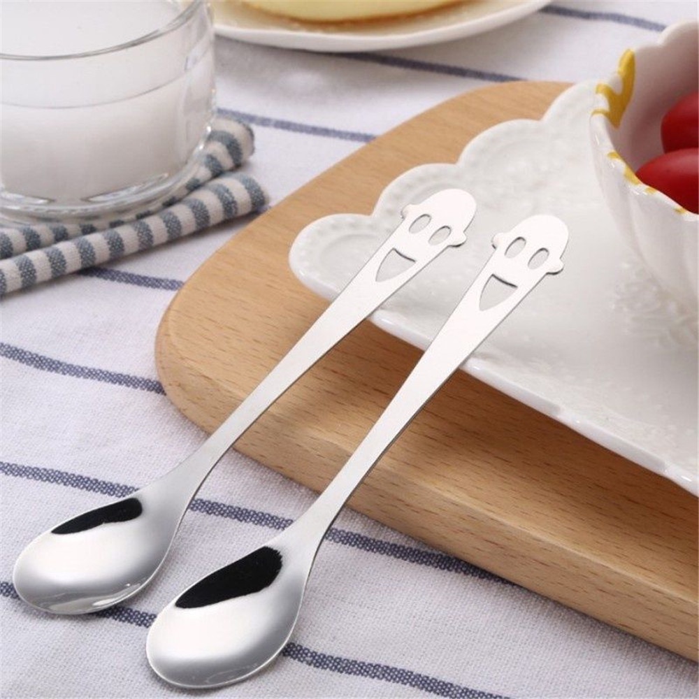 Bộ 5 Muỗng Cà Phê Bằng Thép Không Gỉ Hình Mặt Cười Ngộ Nghĩnh