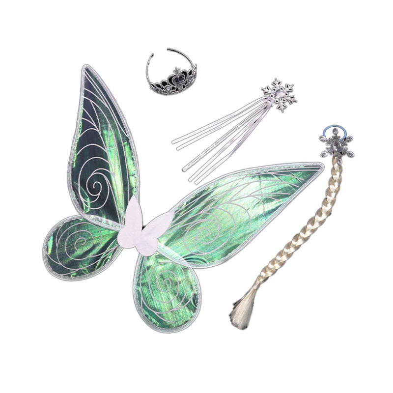 Bộ Tóc Giả Hóa Trang Thiên Thần Có Cánh Lấp Lánh Dễ Thương Cho Bé Gái