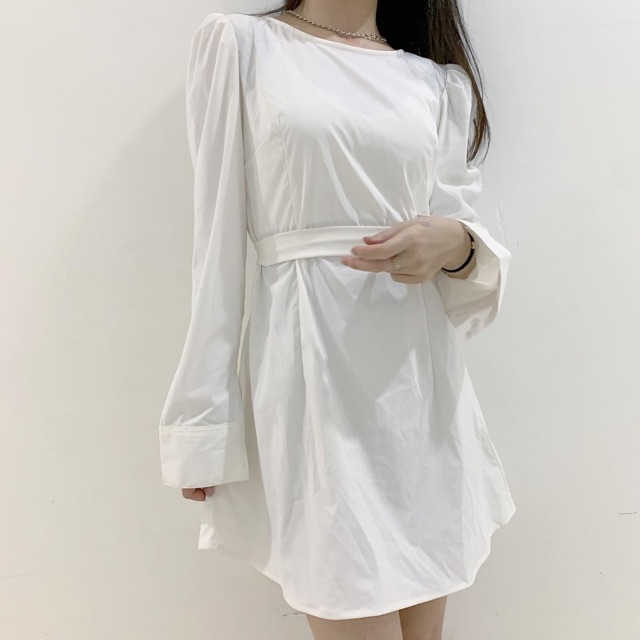 Váy / đầm trắng korea dài tay