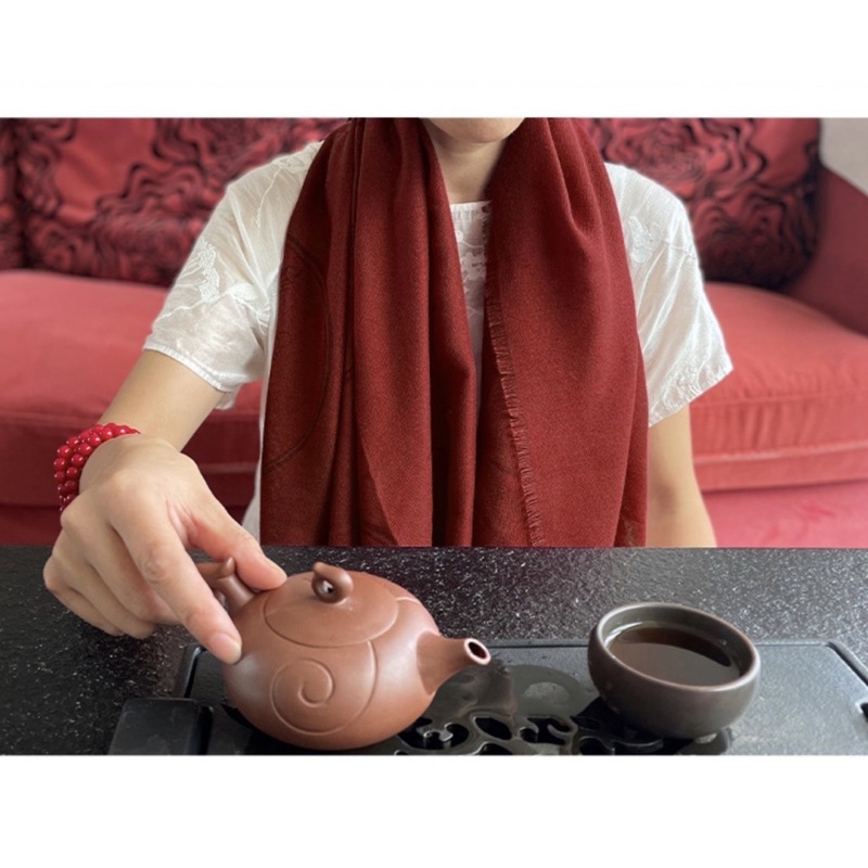 Khăn choàng 8 cát tường màu đỏ mận