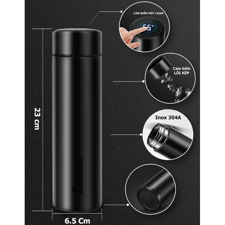 Bình Giữ Nhiệt, Bình Giữ Nhiệt Có Báo Nhiệt Độ Hiện Đại - Đựng Nước Cháo Sữa giữ nhiệt Hơn 10 tiếng