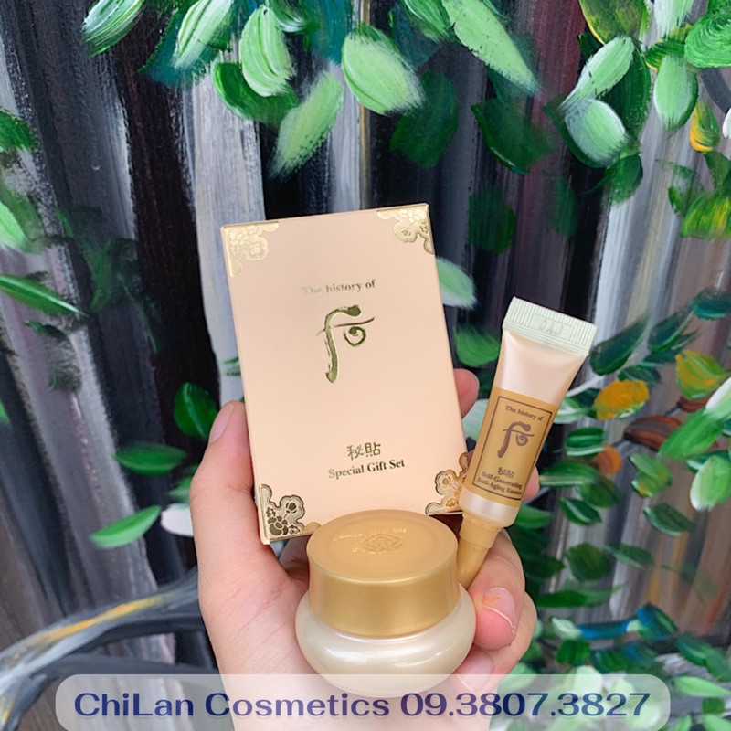 [Mã 159FMCGSALE giảm 8% đơn 500K] Set Kem Chống Nắng Chống Nhăn Whoo Vàng Wrinkle Sun Cream SPF 50+, PA++++