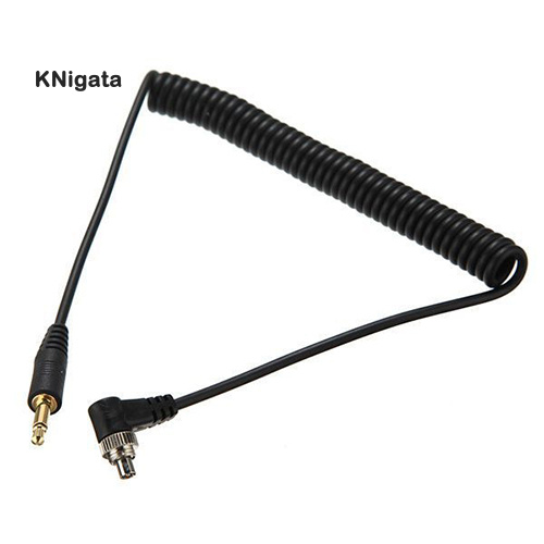 {KNK} PC Male Sync to 3.5mm Plug Cable Cord with Screw Lock for Studio Flash Light