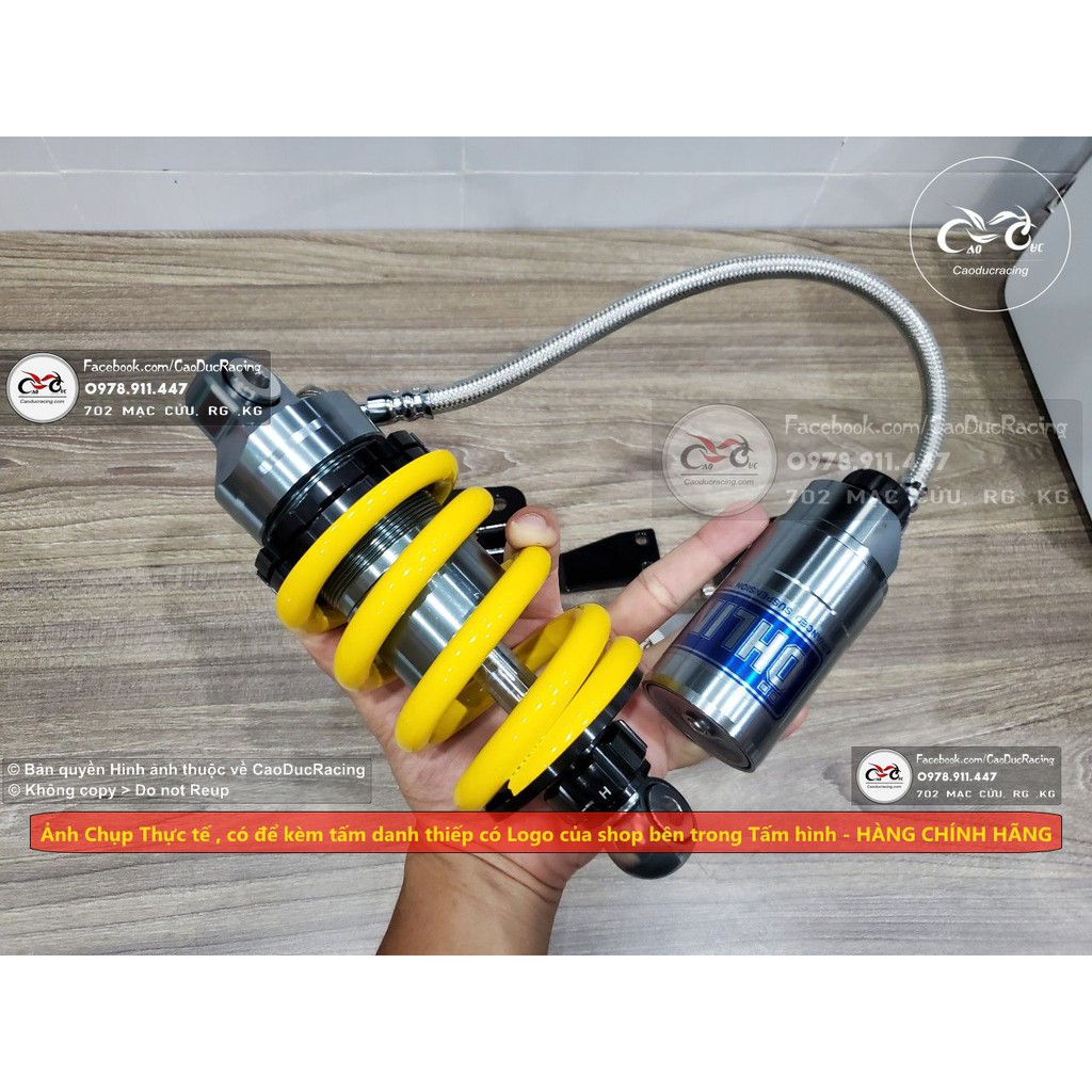 Đồ chơi xe Phuộc ohlins bình dầu xám titan thái lan lắp cho EX150 - 205mm - ty lớn 14mm bao tải nặng - lắp như zin