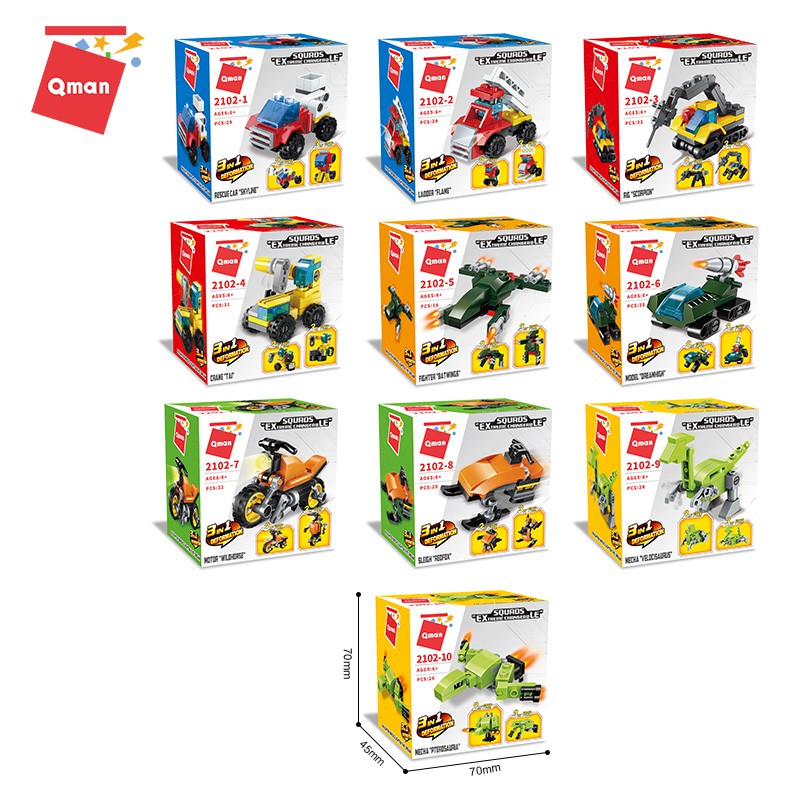 Đồ chơi Lego Qman 2102- (hộp lẻ- giao ngẫu nhiên)- 1 hộp xếp được 3 kiểu