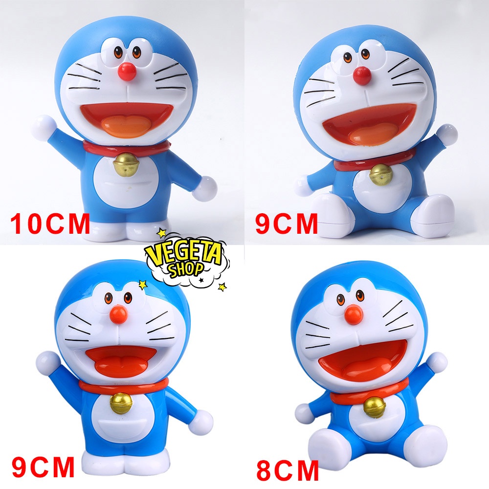 Mô hình Doraemon - Mô hình 2 tư thế Doremon ngồi và đứng vẫy tay - Cao 9~10cm