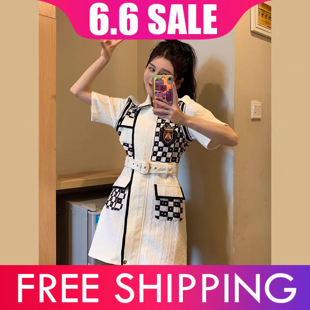 Muel original ~ small fragrance dress women's summer design sense, small crowd, slim waist, high-grade Polo skirt