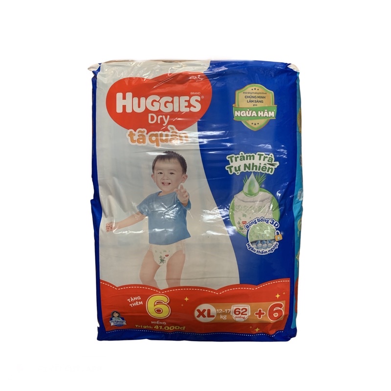 BỈM - TÃ QUẦN HUGGIES SIZE XL 62 MIẾNG (CHO TRẺ 12 - 17KG)