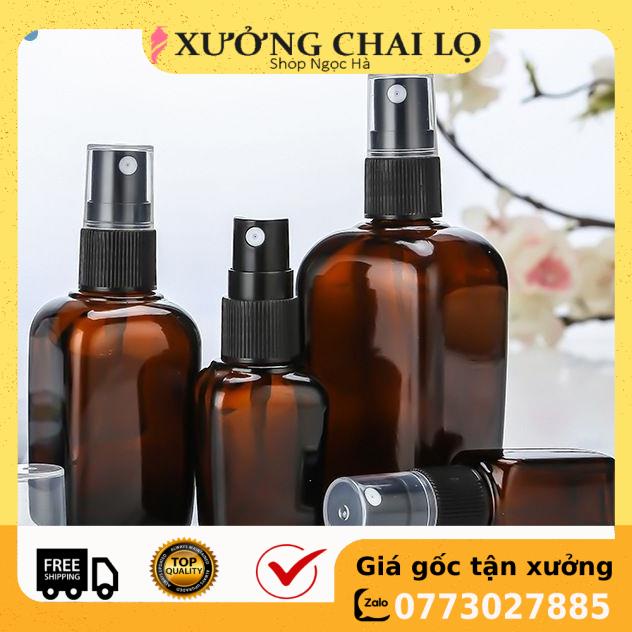 Chai Xịt Phun Sương ❤ GIÁ RẺ NHẤT ❤ [15ml,25ml,35ml] Chai xịt phun sương Thủy tinh Nâu vuông chiết nước hoa, mỹ phẩm