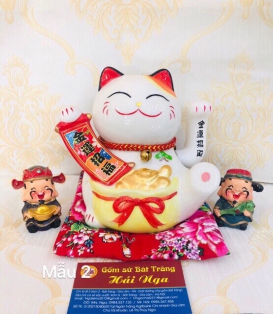 Mèo thần tài may mắn Neko maneki 16cm