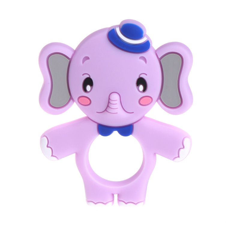 Đồ Chơi Gặm Nướu Cho Bé Hình Chú Voi Bằng Silicone DIY Không BPA